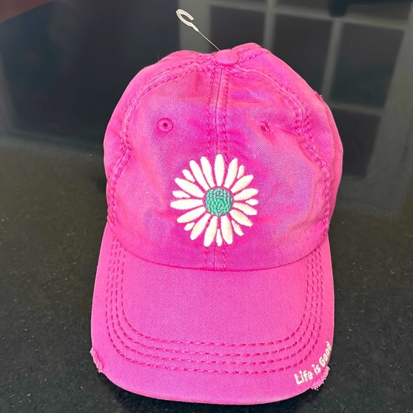 Life Is Good Accessories - Life is Good Distressed Pink Baseball Cap “Do What You Love. Love What You Do.”